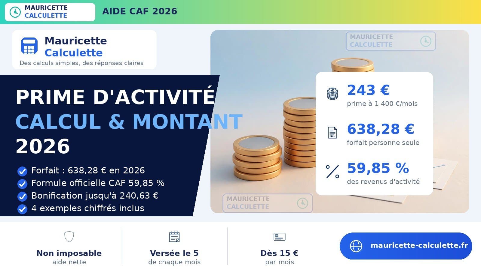 Illustration du guide : Prime d’activité 2026 : calcul du montant et conditions