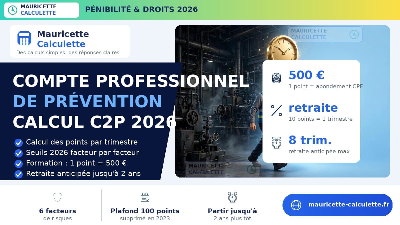 Illustration du guide : Compte professionnel de prévention (C2P) 2026 : calcul des points, seuils et utilisation