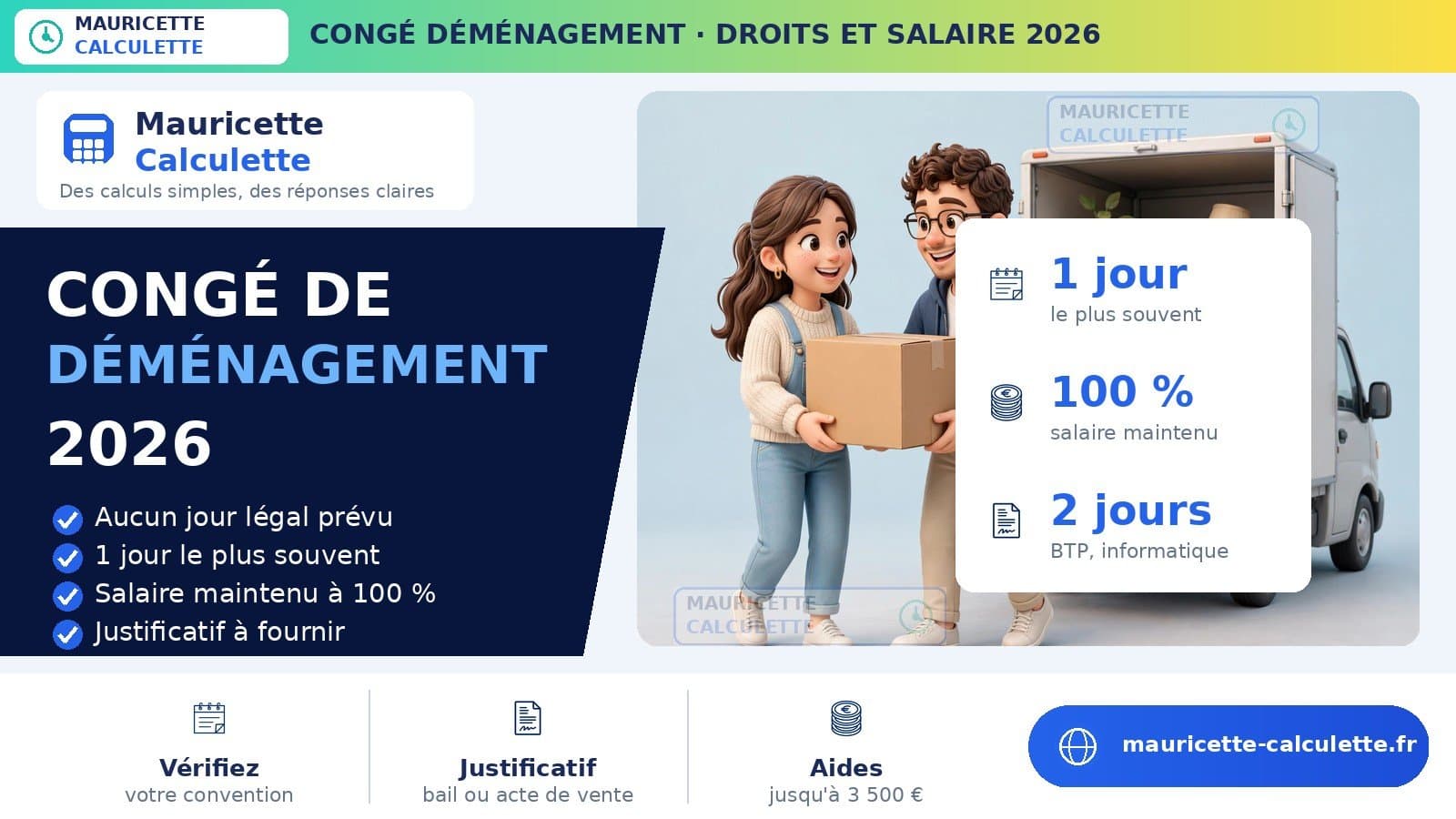 Illustration du guide : Congé déménagement 2026 : combien de jours et quel salaire ?