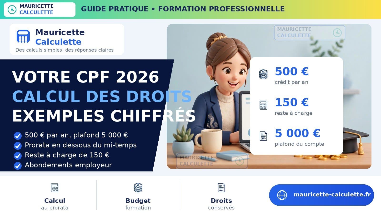 Illustration du guide CPF 2026 : calcul de vos droits, montant et utilisation