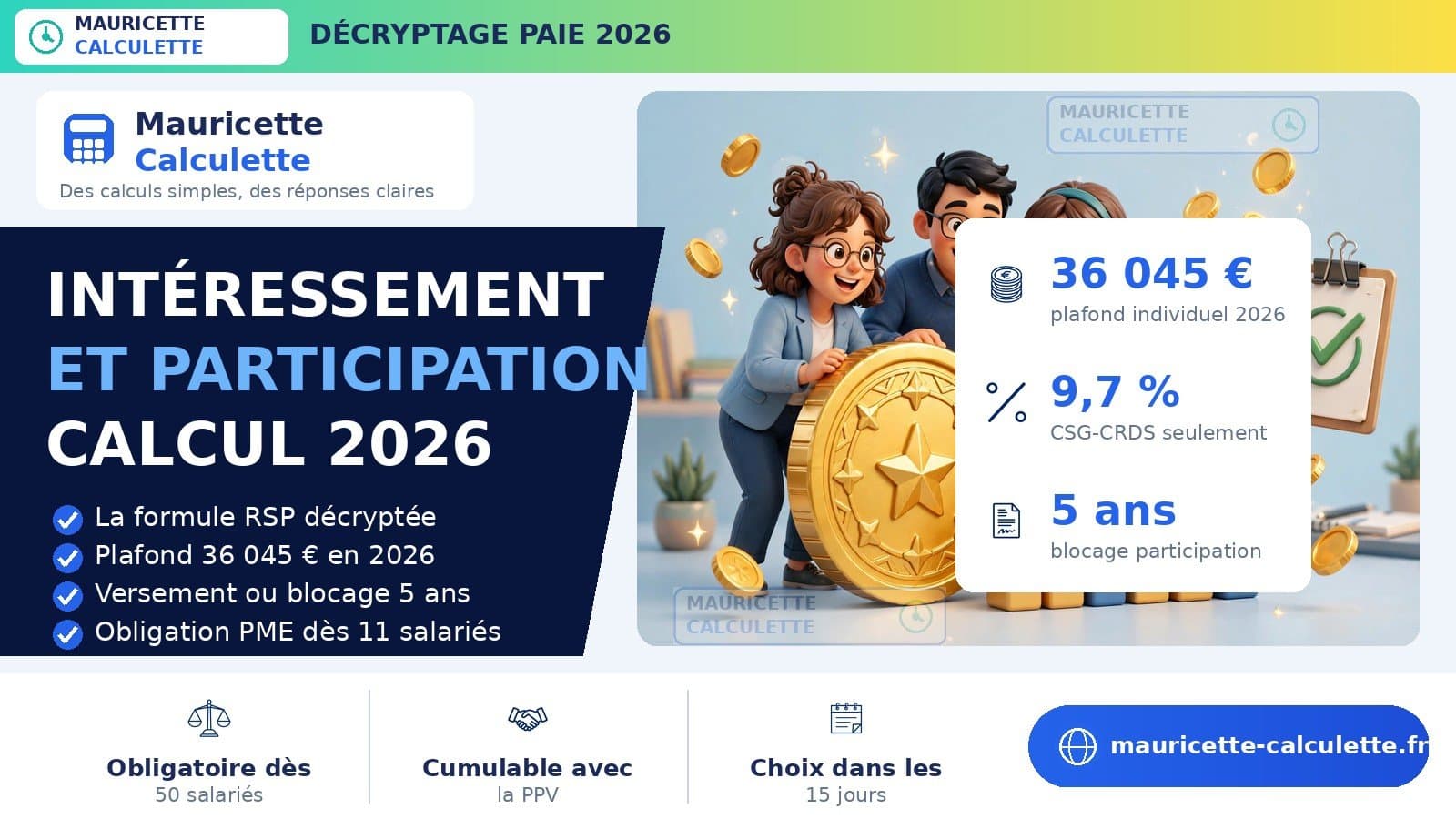 Illustration du guide : Intéressement et participation 2026 : calcul et montants