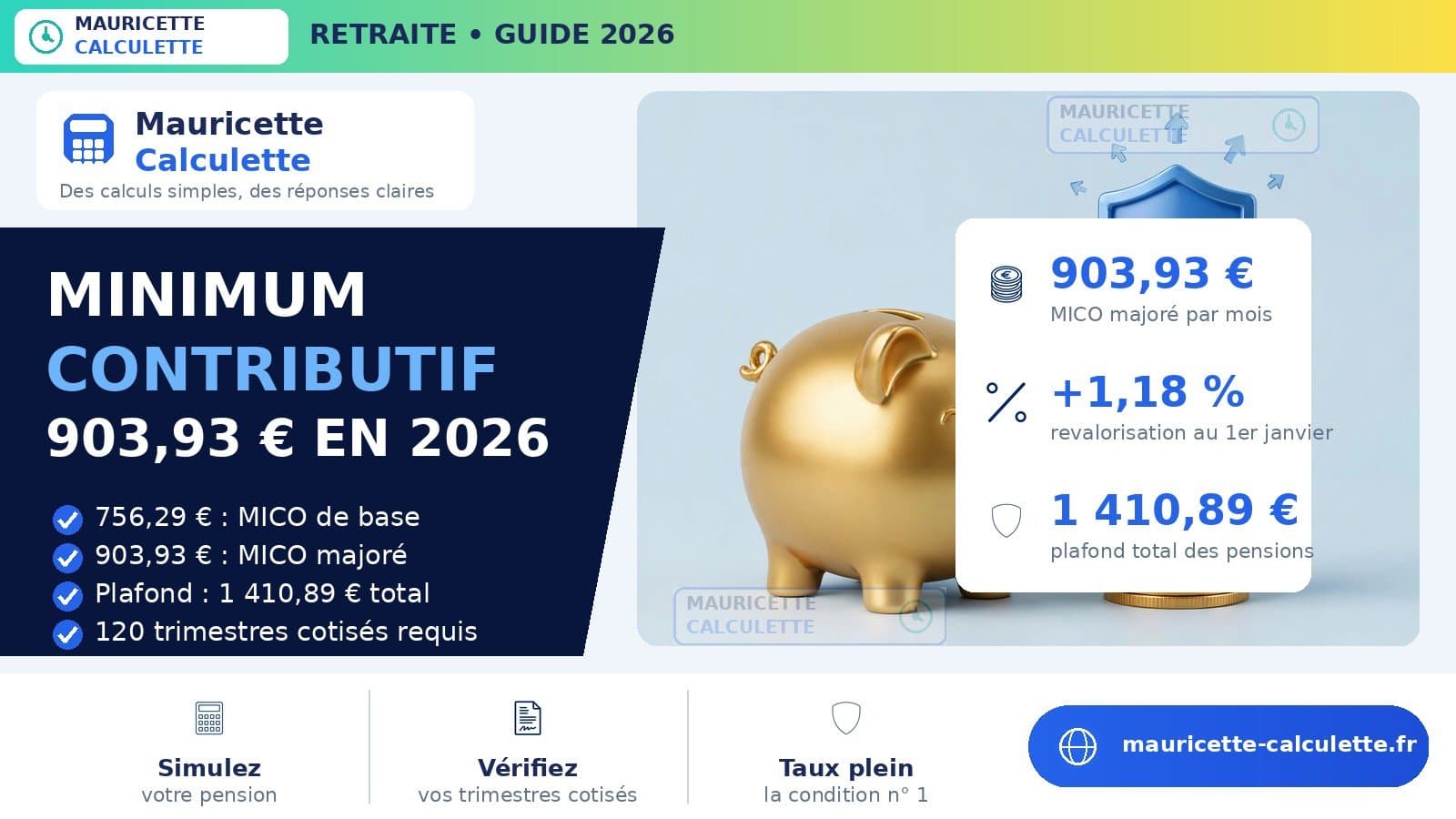 Illustration du guide : Minimum contributif 2026 : montants, calcul et conditions