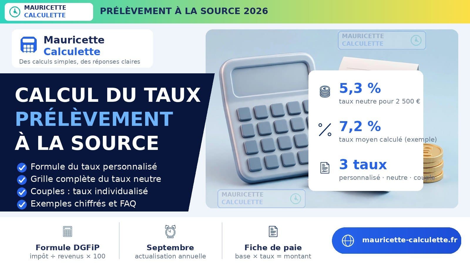 Illustration du guide : Prélèvement à la source 2026 : calcul du taux pas à pas