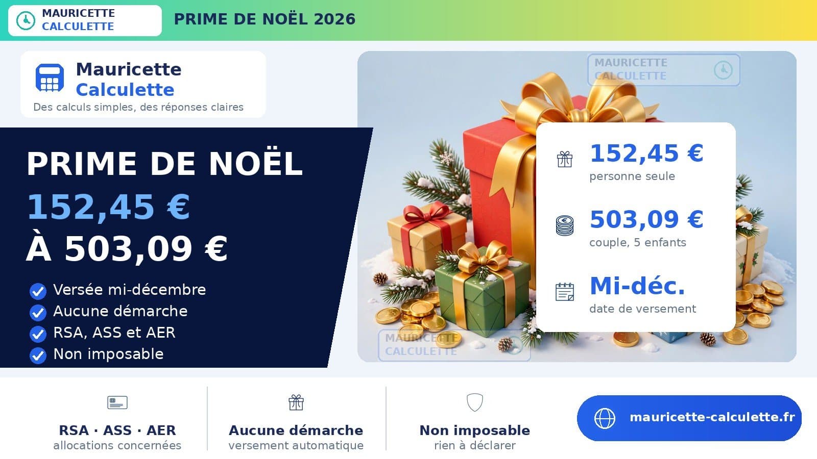 Illustration du guide : Prime de Noël 2026 : montant, bénéficiaires et versement