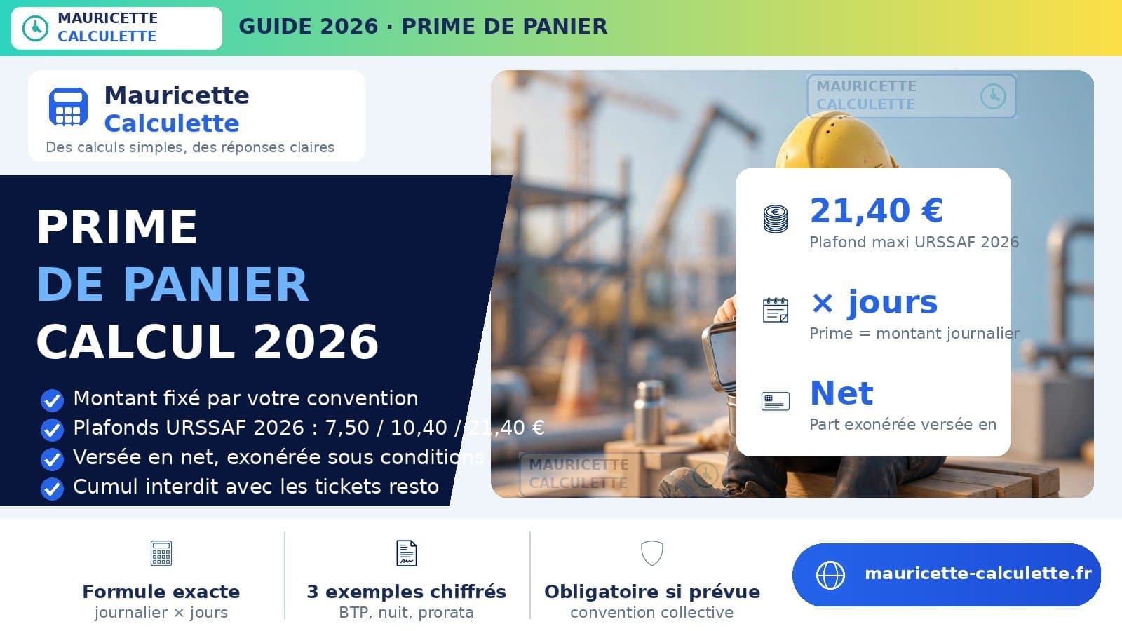 Illustration du guide : Prime de panier 2026 : montant, calcul et exonération