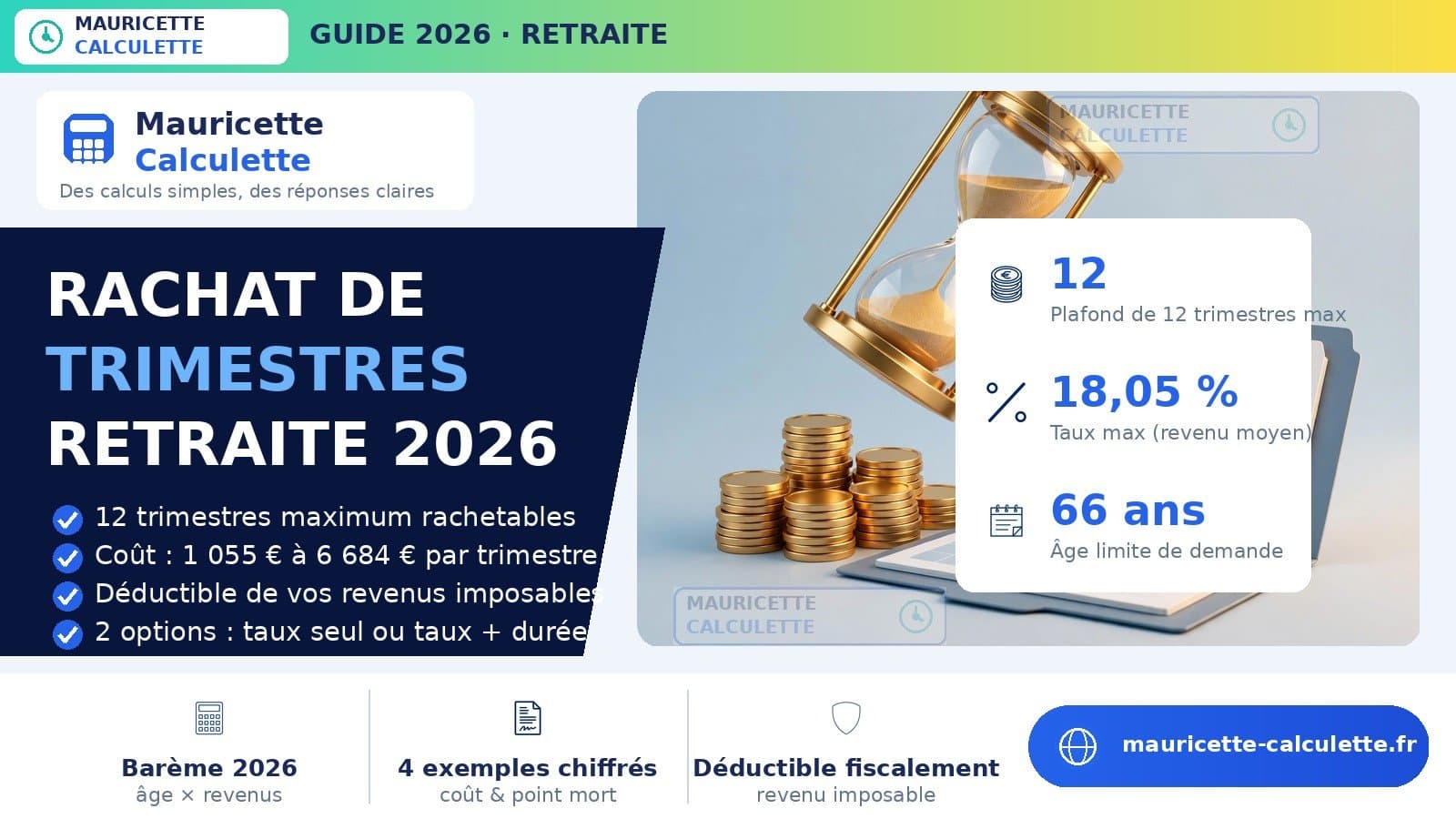 Illustration du guide : Rachat de trimestres retraite 2026 : coût, calcul et rentabilité